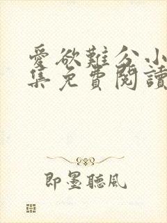 爱欲难分小说全集免费阅读