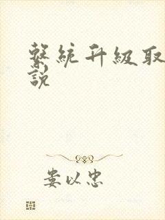 系统升级取液小说