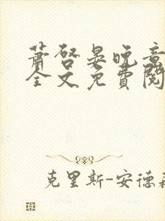 萧启晏晚意小说全文免费阅读