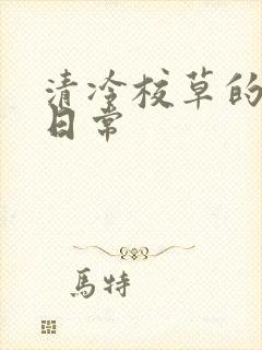 清冷校草的抹布日常