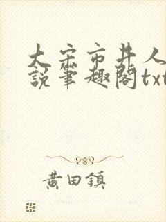 大宋市井人家小说笔趣阁txt