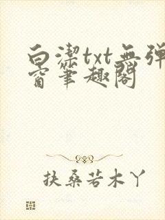 白洁txt无弹窗笔趣阁