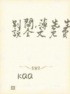 别闹,薄先生小说全文免费阅读