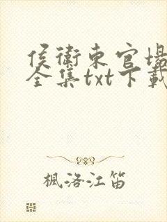 侯卫东官场笔记全集txt下载