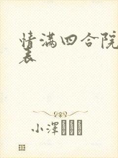 情满四合院演员表