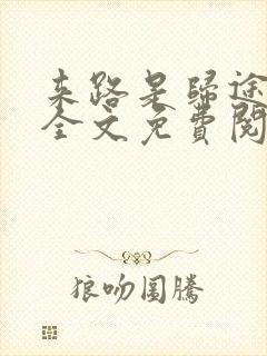 来路是归途小说全文免费阅读