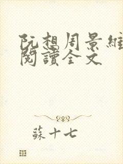 阮想周景维免费阅读全文