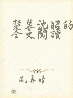 楚慕沈昭的小说全文阅读