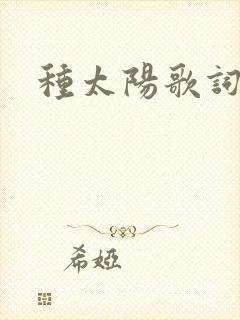 种太阳歌词