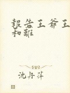 报告王爷王妃要和离