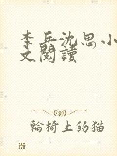 李兵沈思小说全文阅读