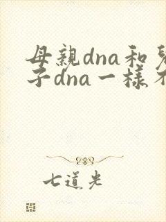 母亲dna和儿子dna一样不