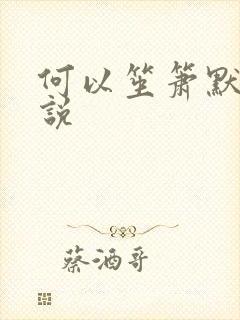 何以笙箫默 小说
