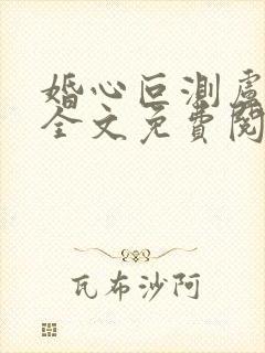 婚心叵测卢丹妮全文免费阅读小说