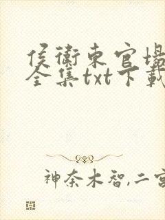 侯卫东官场笔记全集txt下载