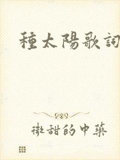 种太阳歌词
