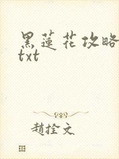 黑莲花攻略手册txt