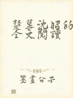 楚慕沈昭的小说全文阅读