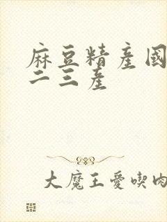 麻豆精产国品一二三产