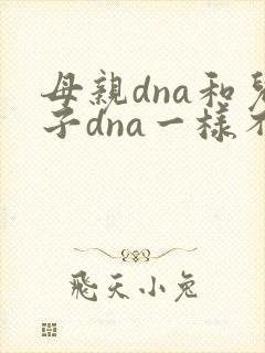 母亲dna和儿子dna一样不