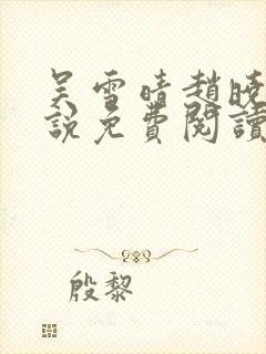 吴雪晴赵晓东小说免费阅读