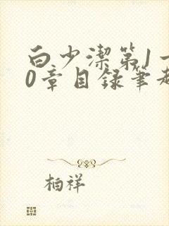 白少洁第1一40章目录笔趣阁