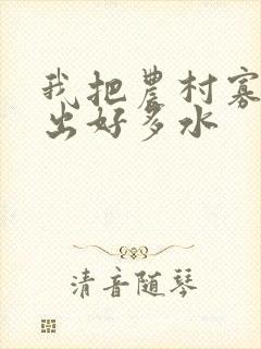 我把农村寡妇日出好多水