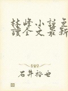 林峰小说免费阅读全文最新章节