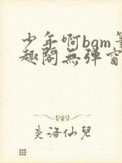 少年啊bgm笔趣阁无弹窗免费