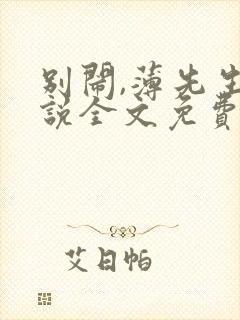 别闹,薄先生小说全文免费阅读