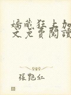 娇藏狂上加狂全文免费阅读笔趣阁