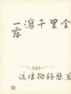 一泻千里金银花露