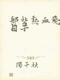 那些热血飞扬的日子