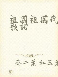 祖国祖国我爱你歌词