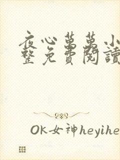 夜心万万小说完整免费阅读全文