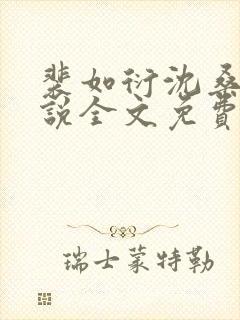 裴如衍沈桑宁小说全文免费阅读