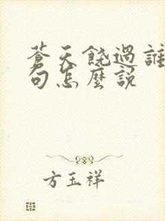 苍天饶过谁上一句怎么说