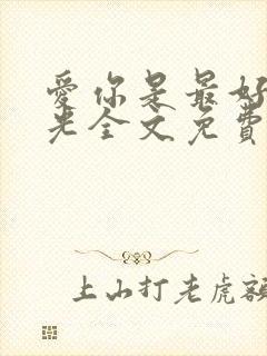 爱你是最好的时光全文免费阅读