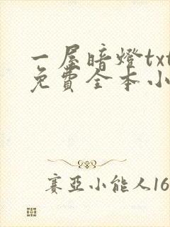 一屋暗灯txt免费全本小说电子书