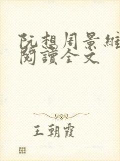 阮想周景维免费阅读全文