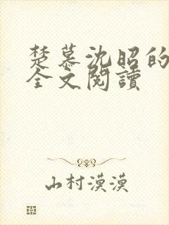 楚慕沈昭的小说全文阅读