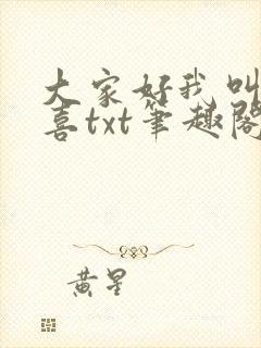 大家好我叫林小喜txt笔趣阁
