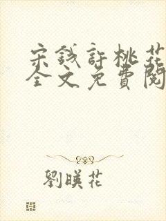 宋钱许桃花小说全文免费阅读