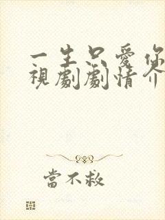 一生只爱你 电视剧剧情介绍