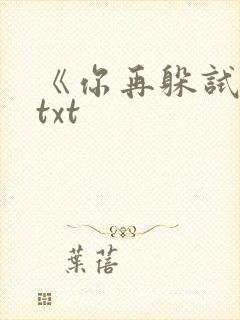 《你再躲试试》txt