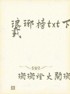 琅琊榜txt下载