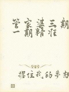 管家婆三期必开一期精准