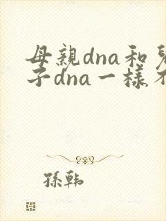 母亲dna和儿子dna一样不
