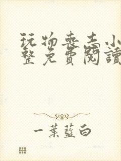 玩物丧志小说完整免费阅读笔趣阁无弹窗