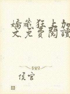 娇藏狂上加狂全文免费阅读笔趣阁